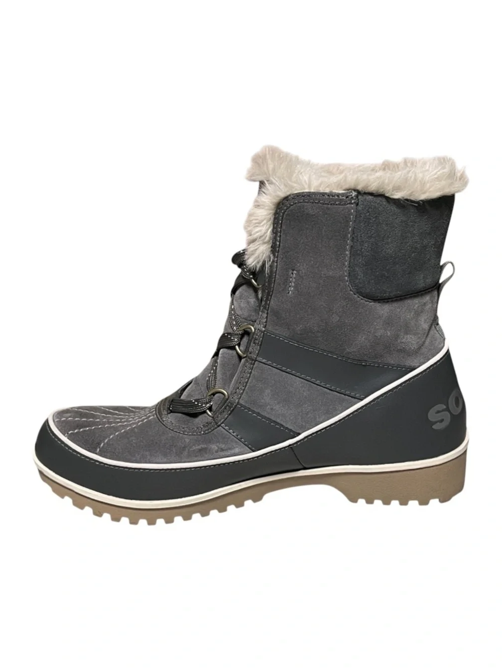Sorel Tivoli II Waterproof Winter Boots Gray Faux Fur Womens 11